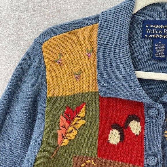 Willow Ridge Sweater Size MEDIUM Fall Farm Country Button Up Colorful - Picture 9 of 16